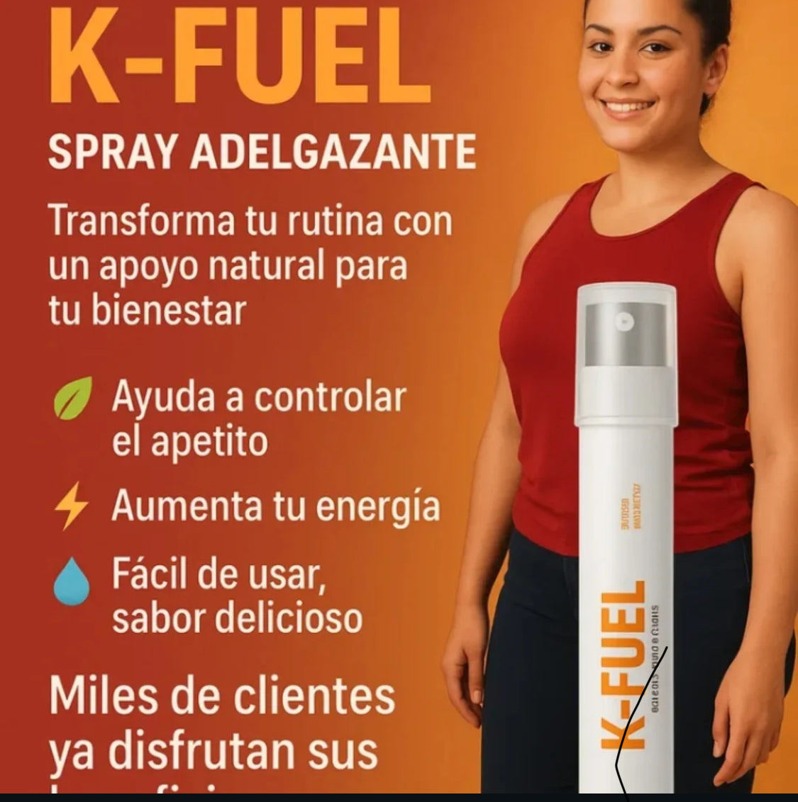 K-FUEL 💪🏾🏋️🏋️‍♂️	     	                      8  pulverizaciones al día
 •Aplicadas debajo de la          lengua
•Contenido neto: 14 ml.