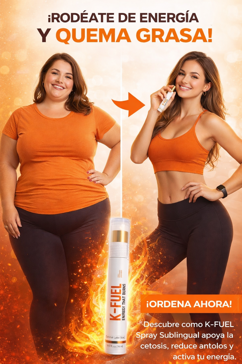 K-FUEL 💪🏾🏋️🏋️‍♂️	     	                      8  pulverizaciones al día
 •Aplicadas debajo de la          lengua
•Contenido neto: 14 ml.