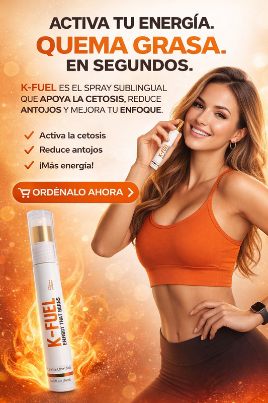 K-FUEL 💪🏾🏋️🏋️‍♂️	     	                      8  pulverizaciones al día
 •Aplicadas debajo de la          lengua
•Contenido neto: 14 ml.